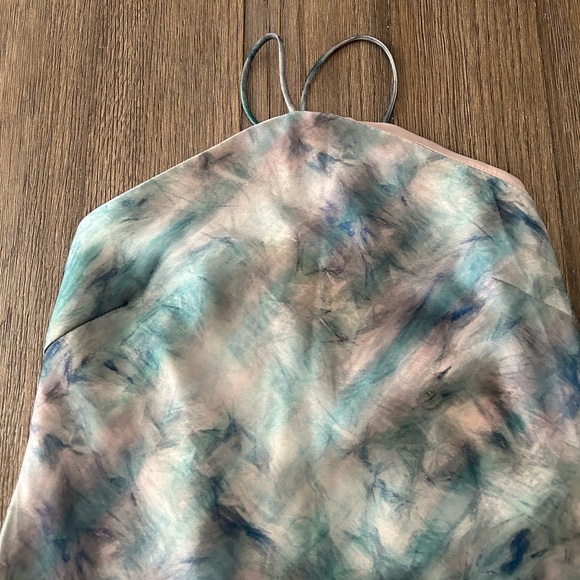 Zara Watercolor Tie Dye Halter Maxi Slip Dress. Multicolor. Size M - Picture 7 of 9
